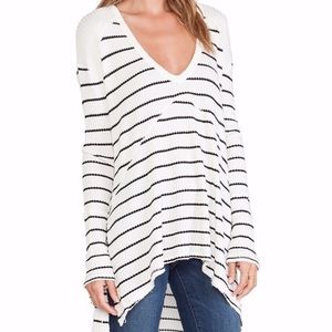 Free people waffle knit striped shirt